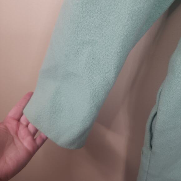 Vince Collarless Stretch Wool Coat In Mint Size L - Picture 7 of 13